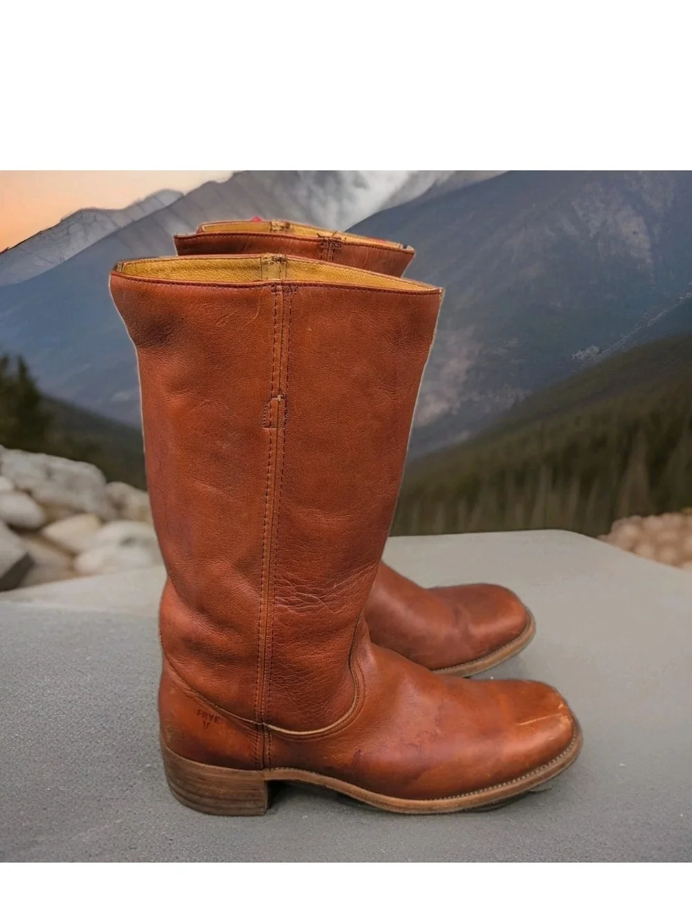 Vtg Frye Boots Mens 13 W Chestnut Brown Leather Campus Riding Western USA 14.5